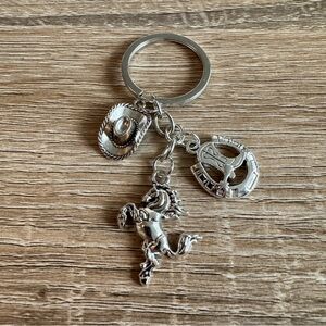 Silver Western Keychain with Charms